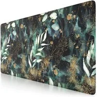CSL Gaming Mauspad XXL Speed Mousepad 900 x 400 x 3 mm, große Tischunterlage, rutschfest, abwaschbar, Geschwindigkeit & Präzision, Gold Floral