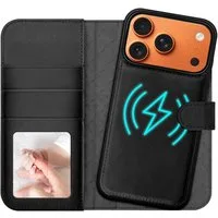 CoolGadget Handyhülle Magnet Book Case für Apple iPhone 17 Pro Hülle + Klapphülle 6,3 Zoll, 2in1 abnehmbare magnetische RFID Schutzhülle Kartenfach Fotofenster