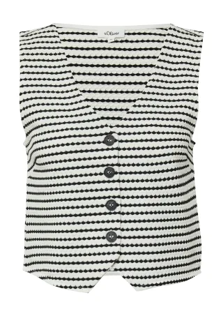 s.Oliver - Indoor-Weste creme/schwarz - Gr. - 38