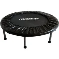 relaxdays Fitnesstrampolin Indoor Trampolin Ø 95 cm, schwarz, 95 cm