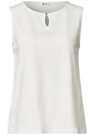 Street One - Top mit U-Boot-Ausschnitt off white - Gr. - 36