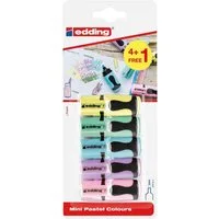 edding Marker Textmarker edding 7 Mini VE=5 Stück Blister Pastellfarben sortiert