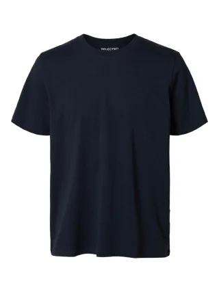Selected - T-Shirt mit Rundhalsausschnitt blau - Gr. - S