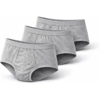 EloModa Slip Herren Slips 3er Pack 100% Baumwolle ohne Gummi atmungsaktiv, Gr. M - (3-St) 100 % Baumwolle mit Eingriff