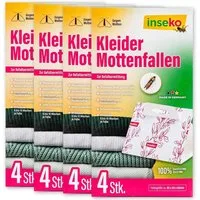 Inseko Insektenfalle 16x inseko Kleidermottenfallen I insektizidfrei und geruchlos, Pheromonfalle gegen Kleidermotten & zur Befallsermittlung