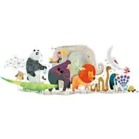 DJECO Konturenpuzzle Puzzle Tierparade 36 Teile 1,33 m lang, Puzzleteile