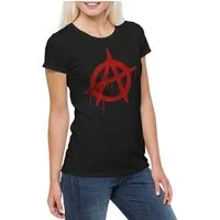 Urban Backwoods Print-Shirt Anarchy A Vintage Logo Damen T-Shirt Rock Gothic Rocker Symbol Sign (1-tlg) Punk Cyber UK England