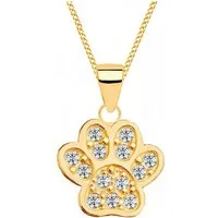 Goldene Hufeisen Kette mit Anhänger Tierpfote Halskette in Gold – Für Katzen & Hundefans, 925 Sterling Silber (hypoallergen)
