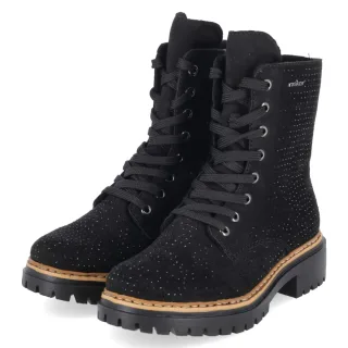 Rieker Schnürboots - Gr. 36 - Schwarz - Textil