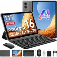 TABWEE T7 11 Zoll Android 16, 256GB, 90Hz, Tastatur-Set Tablet (Android 16, 8000mAh, octa-core, 32(8+24)GB, Gemini KI, 3,5-mm-Kopfhörer)