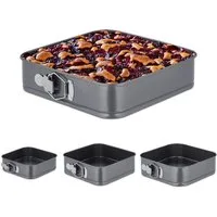 relaxdays Springform 4er Set quadratisch, (4-tlg)