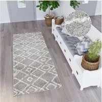 Tapiso Hochflor-Läufer DELHI, rechteckig, Höhe: 30 mm, Langflor Shaggy Modern Design Flauschig Wohnzimmer Schlafzimmer