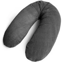 Amilian Stillkissen XXL 170 cm Schwangerschaftskissen Seitenschläferkissen U-Form, Set, mit Bezug, Cord-Optik, geräuscharm, Made in EU