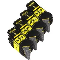 BRUBAKER Arbeitssocken für Herren - Work Socken für Sicherheitsschuhe (Schwarz, Gelb, Grau Meliert, 20-Paar, Set) Robuste Funktionssocken aus atmungsaktiver Baumwolle gegen Schweißfüße