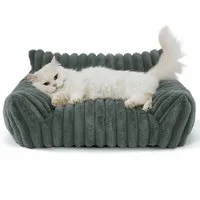 Ledander Tierbett Flauschiges Katzenbett Sofa, weiches Tierbett für Katzen, Milchbaumwollstoff, Waschbar, rutschfest und aus weichem Baumwollstoff für Komfort