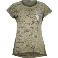 malito more than fashion Rundhalsshirt T- Shirt Lettering 46734 Shirt meliert mit Pailetten