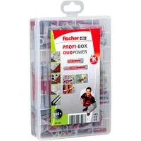 Profi-Box DuoPower kurz/lang (150 Teile), Dübel hellgrau/rot, 150-teilig