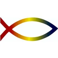 Hermann Schütz Aufkleber Aufkleber Christusfisch bunt Dimension 120 x 50 mm