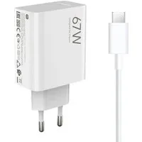 Xiaomi MDY-12 Ladegerät 67W inkl. Ladekabel USB-C Weiß Smartphone-Ladegerät (Schnellladeadapter Netzteil Kabellänge 1 Meter)