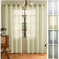 Rosnek Vorhang Voile Gardinen Transparent Leinenoptik Luftig Leicht mit Ösen, 2er Set Lichtdurchlässig mit leichtem für Wohnzimmer Schlafzimmer