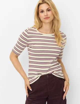 Brax Damen Shirt Style CARINA S soft ecru, cremeweiß, Gr. 46