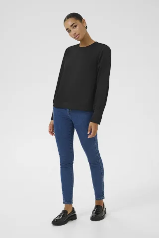 Langarm-Bluse Regular fit Black