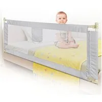 JEOBEST Bettschutzgitter Bettgitter für Kinder Baby Kinderbettgitter Rausfallschutz Bett, 150/180/200cm, Höhenverstellbar 70-100 cm