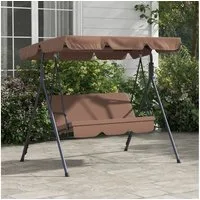 Outsunny Hollywoodschaukel Gartenschaukel, verstellbar, Schaukelbank belast bis 200 kg, 3-Sitzer, mit verstellbarem Dach, Schwingbank, 1 tlg., Gartenschaukel, bis 200 kg belastbar, für Garten, Balkon, Mesh, Braun