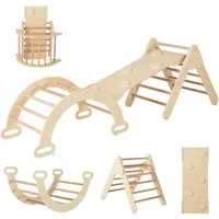 COSTWAY Klettergerüst, 4 in 1 Kletterbogen mit Rampe, Tragfähigkeit von 50kg