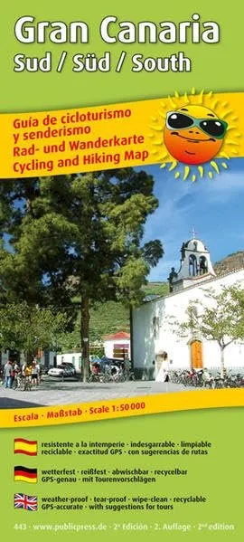 Rad- und Wanderkarte Gran Canaria Sud / Süd / South: mit Ausflugszielen Einkehr- & Freizeittipps wetterfest reissfest abwischbar GPS-genau. ... abwischbar GPS-genau mit Tourenvorschlägen