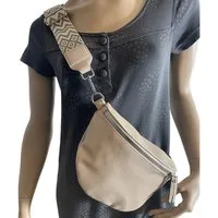 Taschen4life Umhängetasche moderne Bauchtasche Brusttasche Gürteltasche, CrossBody Bag, Bodybag Schultertasche, breiter Muster Stoffgurt/Umhängeband