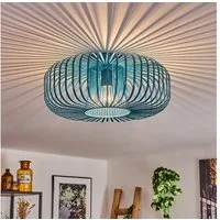 hofstein Deckenleuchte moderne Deckenlampe aus Metall in Petrol, ohne Leuchtmittel, Lichteffekt an der Decke, Ø 40,5 cm, 1 x E27, ohne Leuchtmittel