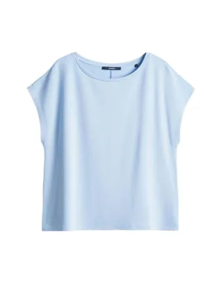 someday - T-Shirt mit U-Boot-Ausschnitt und überschnittenen Schultern blau - Gr. - 36