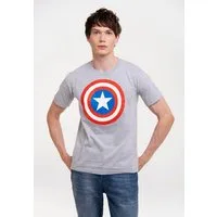 LOGOSHIRT T-Shirt Marvel Comics - Captain America Logo mit lizenziertem Print