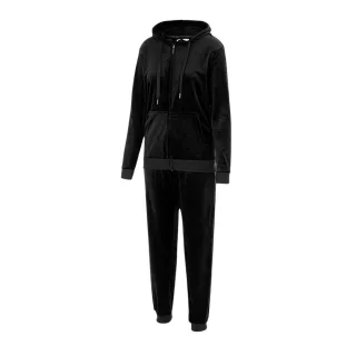 Miso - Trainingsanzug-Set für Damen, Velours (Schwarz)
