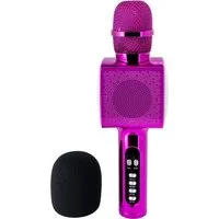 BigBen Bluetooth portabler Lautsprecher Party Mic Mikrofon LED pink AU387063 Bluetooth-Lautsprecher