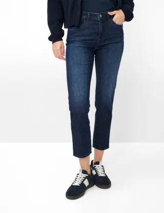 Brax Damen Five-Pocket-Hose Style MARY S USED DARK BLUE, denim dunkelblau, Gr. 42L