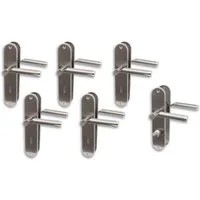 Alpertec Türbeschlag Renovierungsgarnitur II für 5 Zimmertüren BB und 1 WC-Tür (Spar-Set, 6 St., 5x Buntbart, 1x WC), Edelstahl poliert/satiniert