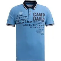 CAMP DAVID Poloshirt mit Label-Applikationen