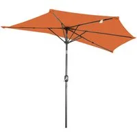 Angel Living Sonnenschirm Halbrund 2,7m mit UV30+ Schutz, Windbeständiger Gartenschirm, LxB: 265x132 cm, mit Kurbel und Neigungsfunktion für Garten & Terrasse, ohne Ständer
