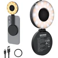 Neewer Videoleuchte NL40R Magnetische Selfie Licht, Faltbar, 4 Modi, CRI95+, 914lx, Ringlicht für iPhone MagSafe Live Streaming Make up Konferenz