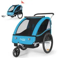 TIGGO Fahrradkinderanhänger TIGGO VS Kinderfahrradanhänger 2 in 1 Kinderanhänger Fahrradanhänger, für 1-2 Kinder geeignet