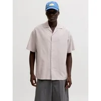 Jack & Jones Kurzarmhemd JJEBREEZE LINEN BLEND RESORT SHIRT SS SN mit Knopfleiste