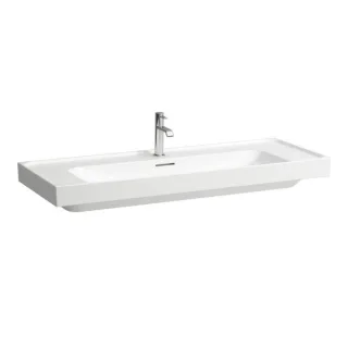 Laufen Meda Waschtisch H8141110001041 120x46cm, unterbaufähig, mit Überlauf, 1 Hahnloch, weiß