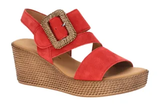 Gabor 84.771 - Damen Sandalette in Rot Chilli - Keilabsatz 4,5cm