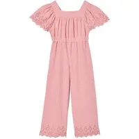 vertbaudet Jumpsuit Mädchen Jumpsuit aus Musselin mit Stickerei Stickerei