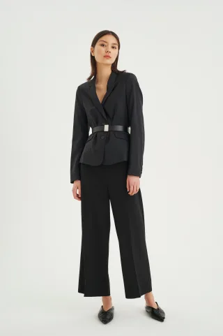 Blazer Gerade Passform Blac