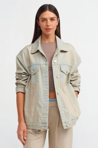 Oversized Denim Buttonjacke