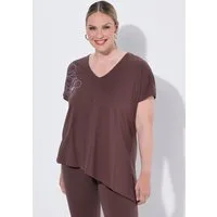 MIAMODA T-Shirt T-Shirt A-Linie asymmetrischer Saum Blüten