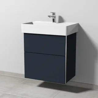 Sanipa 3way Waschtischunterbau zu Duravit Dura Square Waschtisch mit 2 Auszügen, Marine-Matt BP4231R